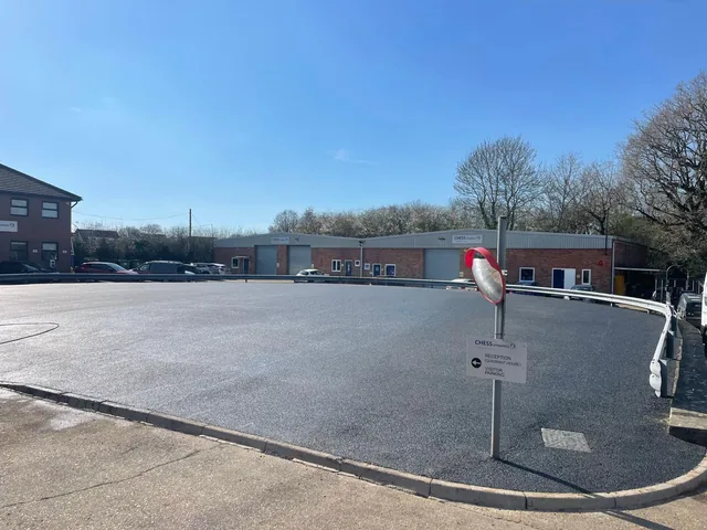 Completed commercial asphalt surfacing and line marking by A Jones Contractors in Surrey