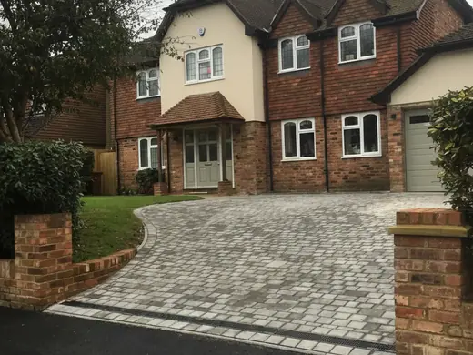 Completed block paved driveway by A Jones Contractors